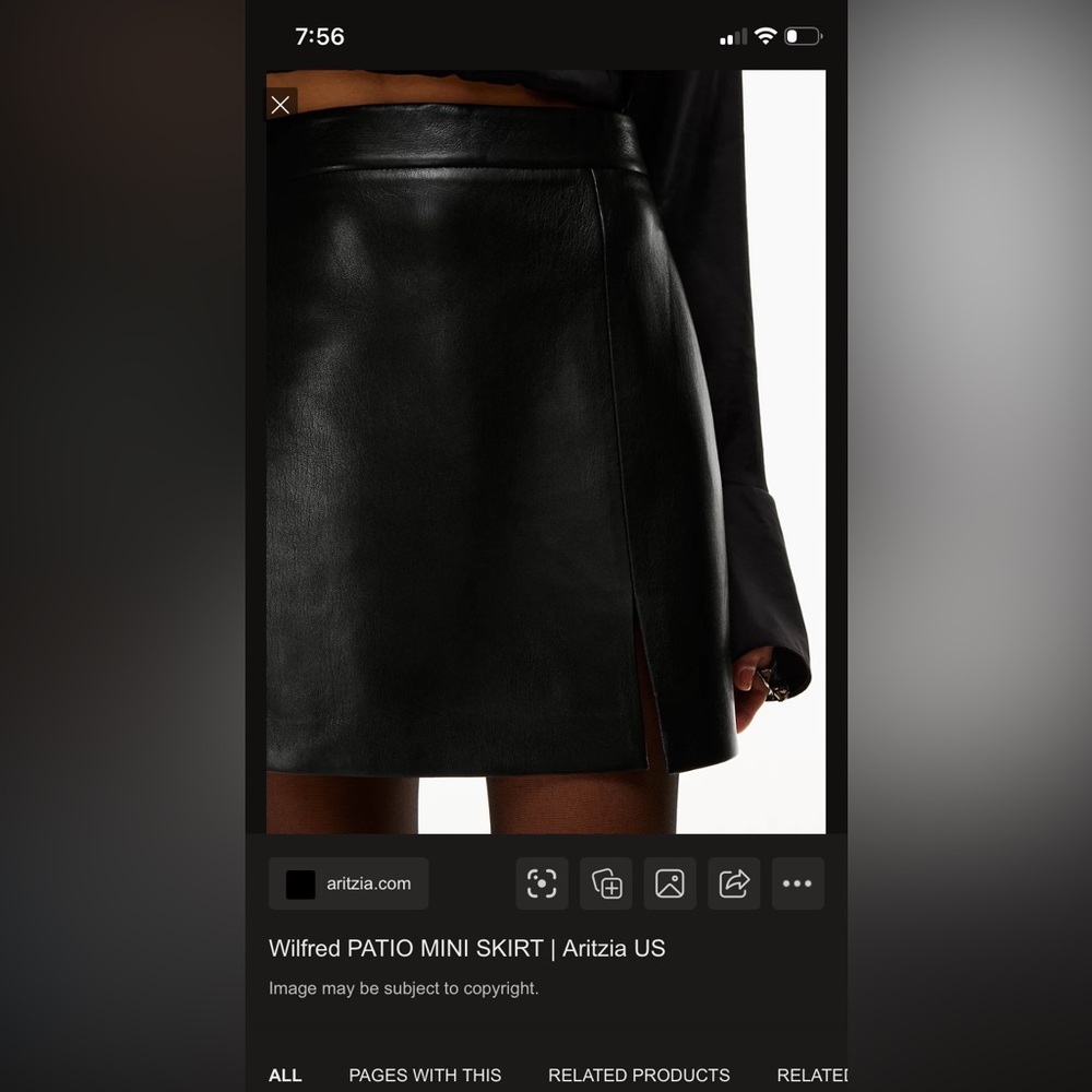 Aritiza Wilfred Sleek Black Mini Skirt